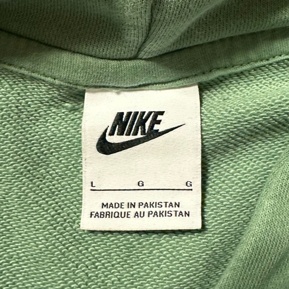 Nike Washed Fleece Hoodie Sweatshirt Jade Green Bleach - Picture 14 of 14
